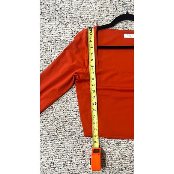 Aritzia Babaton Contour Squareneck Longsleeve Dark Orange Top Size XL - Picture 5 of 7